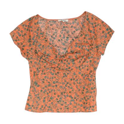Orange Print Blouse