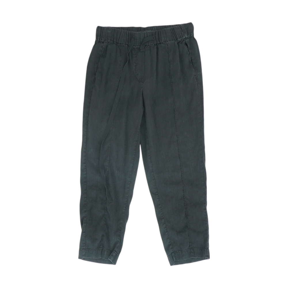 Black Solid Chino Capris
