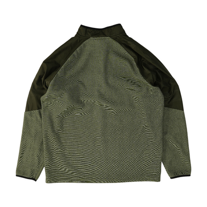 Green Color Block 1/4 Zip Pullover