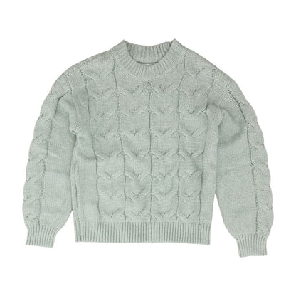 Green Solid Crewneck Sweater