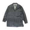 Black Solid Leather Coat