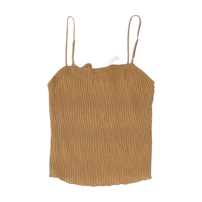 Brown Solid Sleeveless Blouse