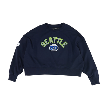 Navy Seattle Seahawks Solid Sweatshirt Pullover