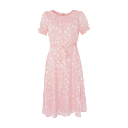 Pink Petite Polka Dot Midi Dress