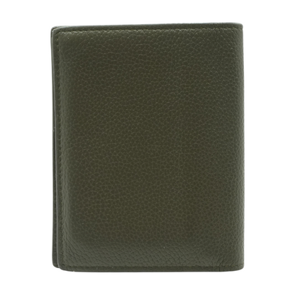 Dark Khaki Tiny Cassandre Credit Card Wallet in Matte Leather