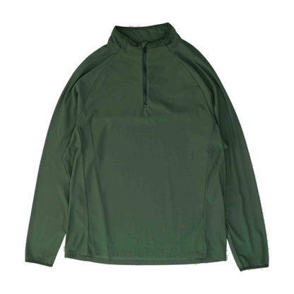 Green Solid 1/4 Zip Pullover