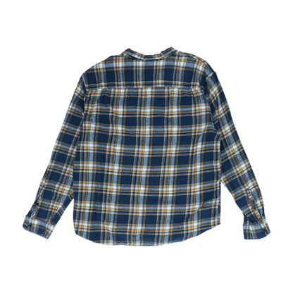 Navy Plaid Flannel Button Down