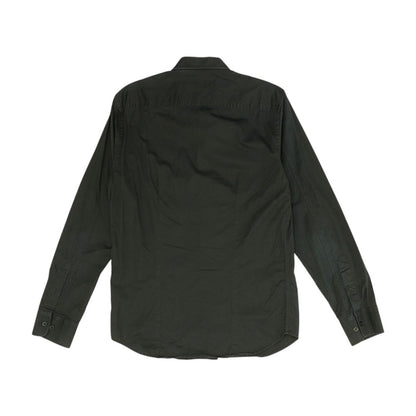 Black Solid Long Sleeve Button Down