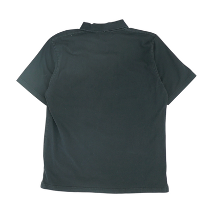 Black Geometric Short Sleeve Polo