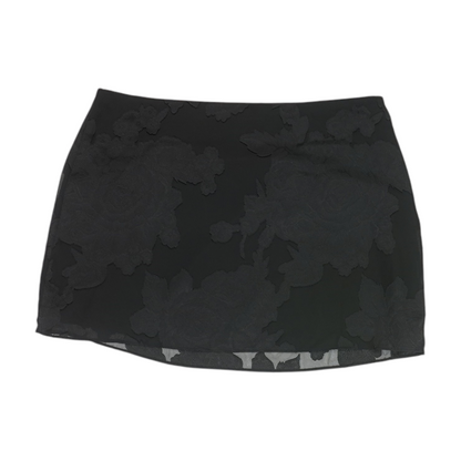 Black Floral Mini Skirt
