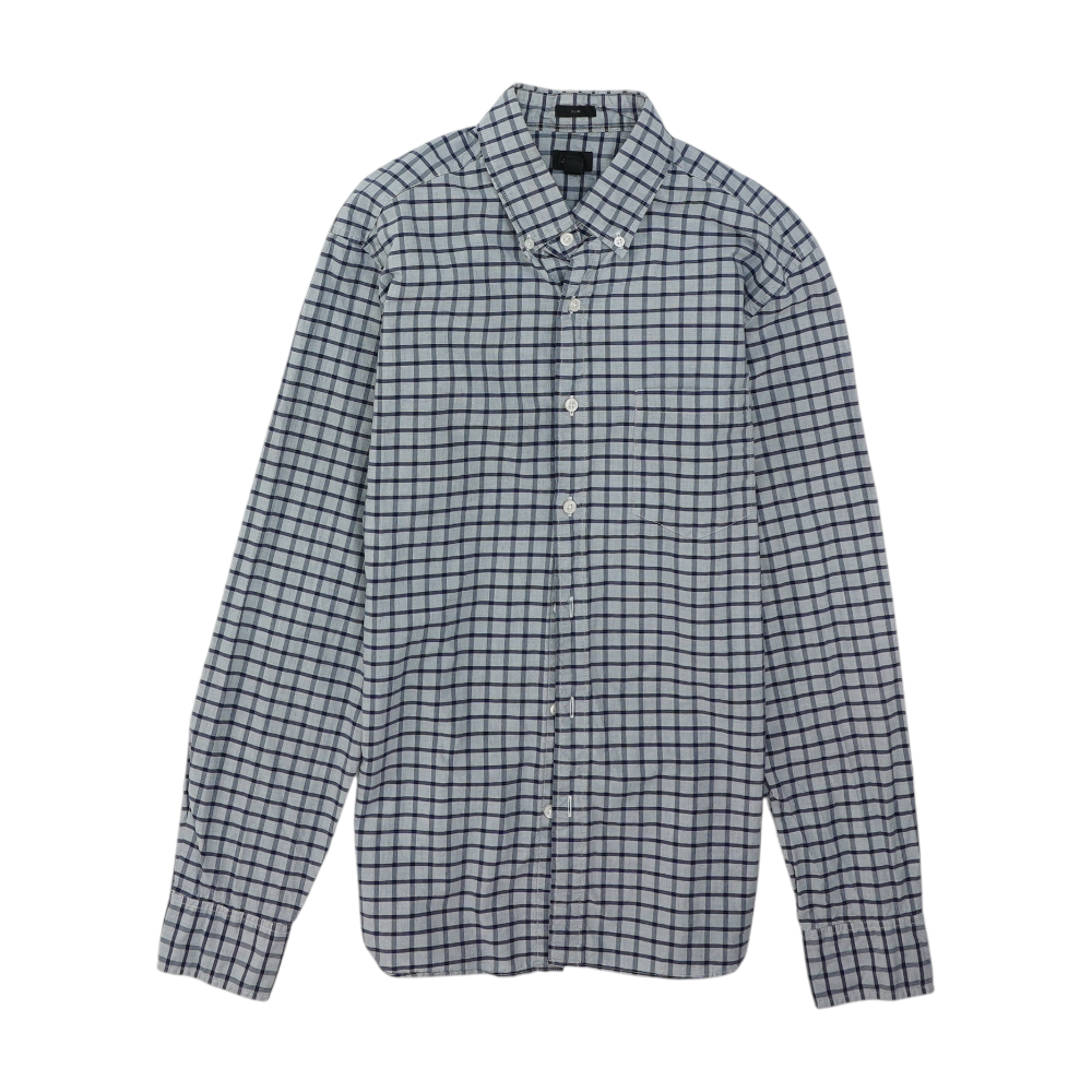 Gray Check Long Sleeve Button Down