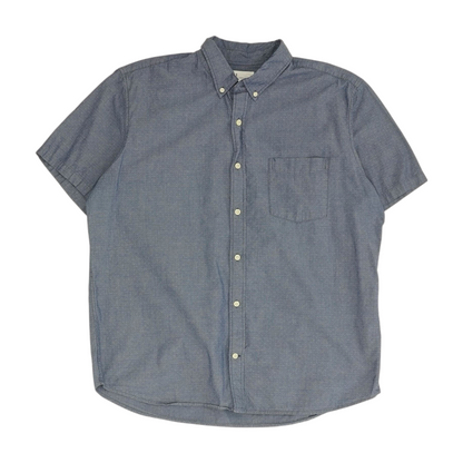 Blue Polka Dot Short Sleeve Button Down