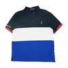 Blue Color Block Short Sleeve Polo