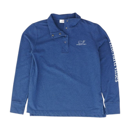 Blue Solid 1/4 Zip Pullover