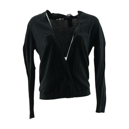 Black Solid Cardigan Sweater