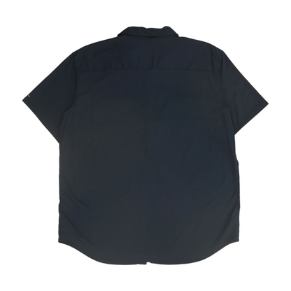 Navy Solid Short Sleeve Button Down