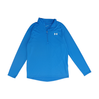 Blue Solid 1/4 Zip Pullover
