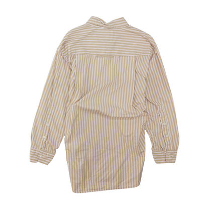 Beige Striped Button Down