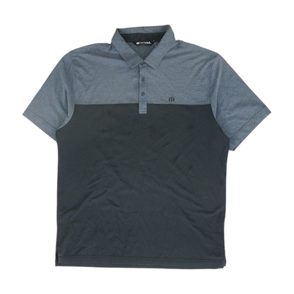 Navy Color Block Short Sleeve Polo