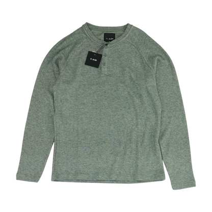 Green Solid Henley T-Shirt