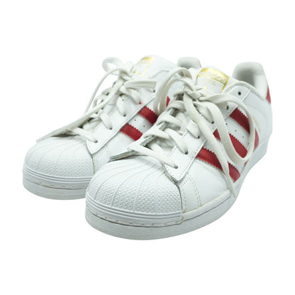 Superstar White/Red Low Top Athletic Shoes