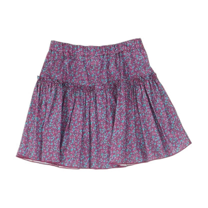 Purple Floral Midi Skirt