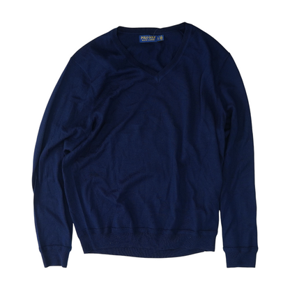 Navy Solid Pullover Sweater