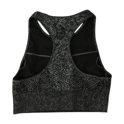 Gray Print Sports Bra