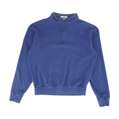 Blue Solid 1/4 Zip Pullover