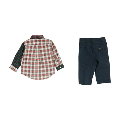 Red Plaid Long Sleeve Set