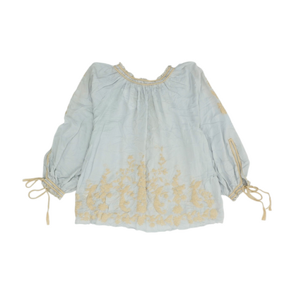 Gray Floral Blouse