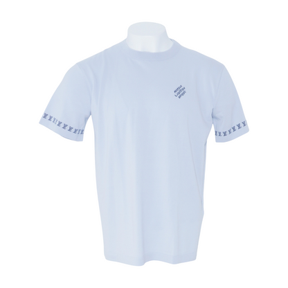 Blue 'Marque L. Vuitton Deposee' Short-Sleeved Signature Crewneck