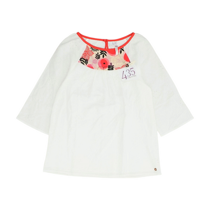 White Color Block Blouse