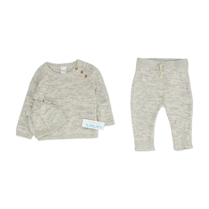Beige Abstract Long Sleeve Set