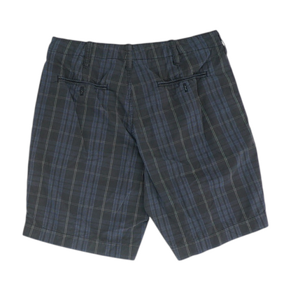 Blue Plaid Chino Shorts