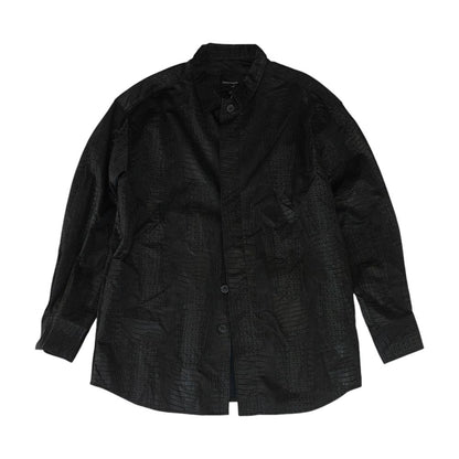 Black Faux Leather Coat