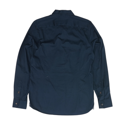 Navy Solid Long Sleeve Button Down