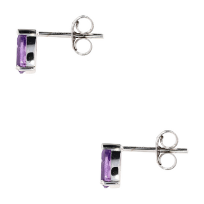 5/8 ctw 10K White Gold Amethyst Stud Earrings