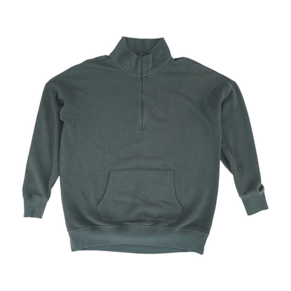 Gray Solid 1/4 Zip Pullover