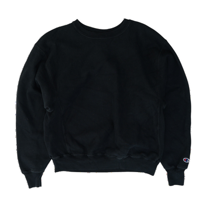 Black Solid Sweatshirt Pullover
