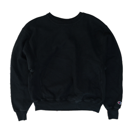 Black Solid Sweatshirt Pullover