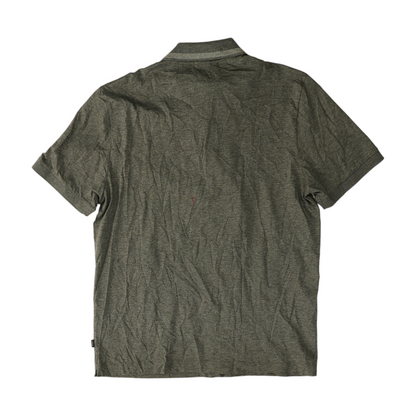 Gray Solid Short Sleeve Polo