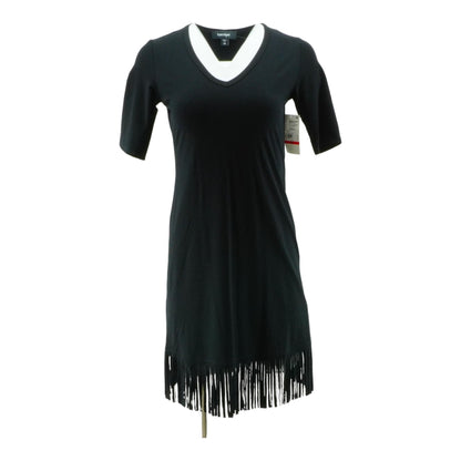 Black Solid Midi Dress