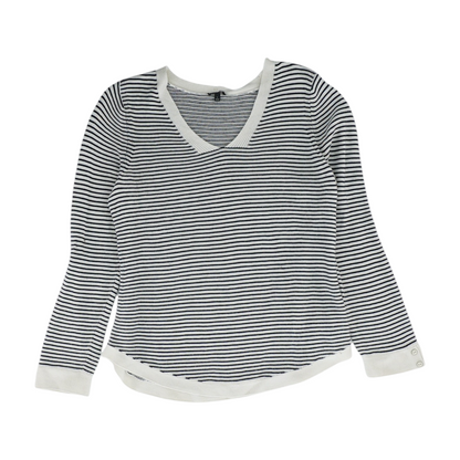 White Striped Pullover Sweater