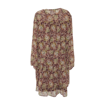 Maroon Plus Floral Mini Dress