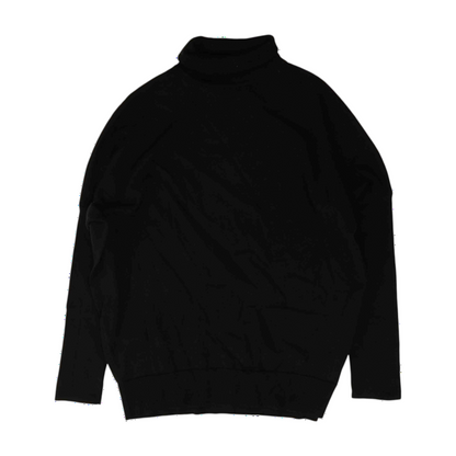 Black Solid Pullover Sweater