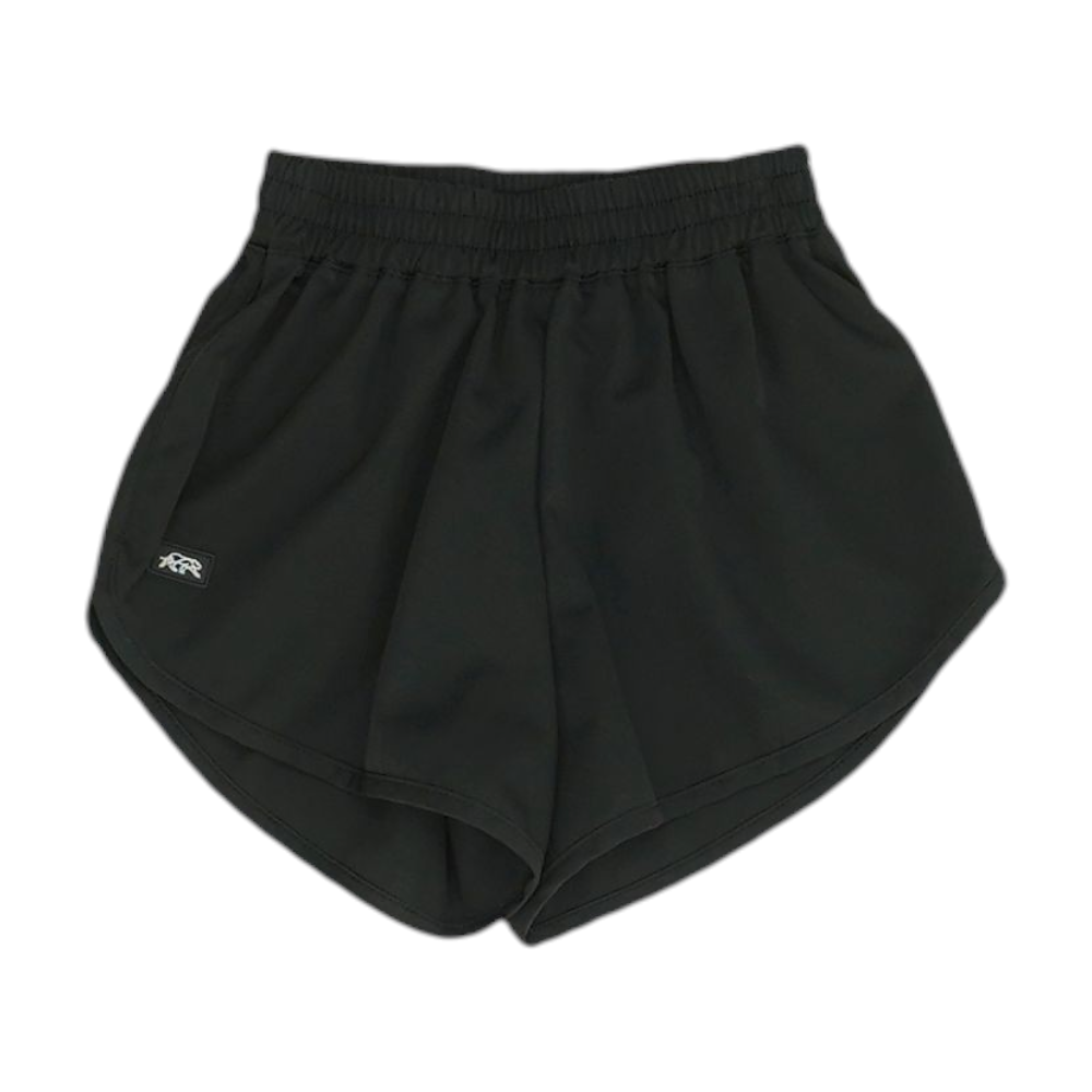 Black Solid Active Shorts