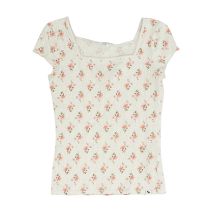 White Floral Blouse