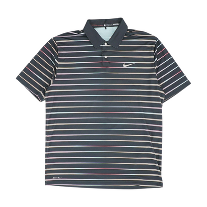 Black Striped Short Sleeve Polo