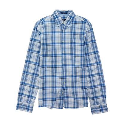 Blue Plaid Long Sleeve Button Down